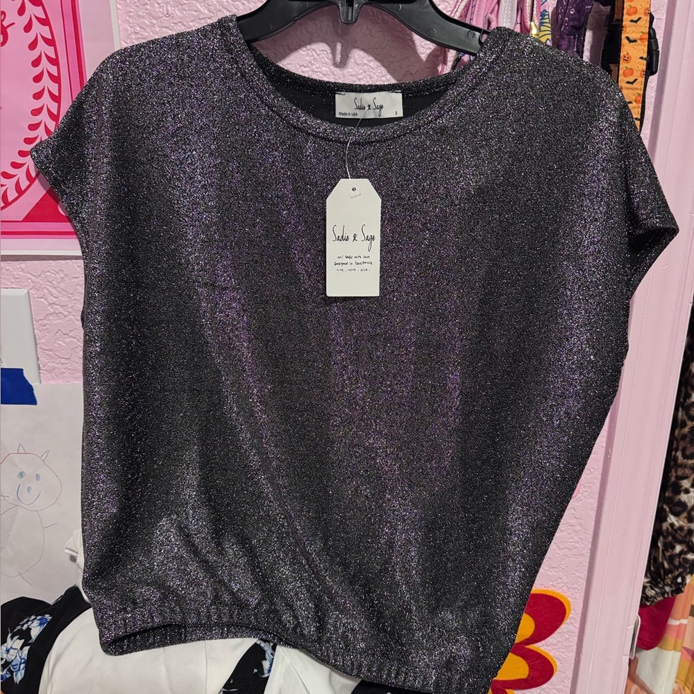 Sadie & Sage Glittering Silver Top